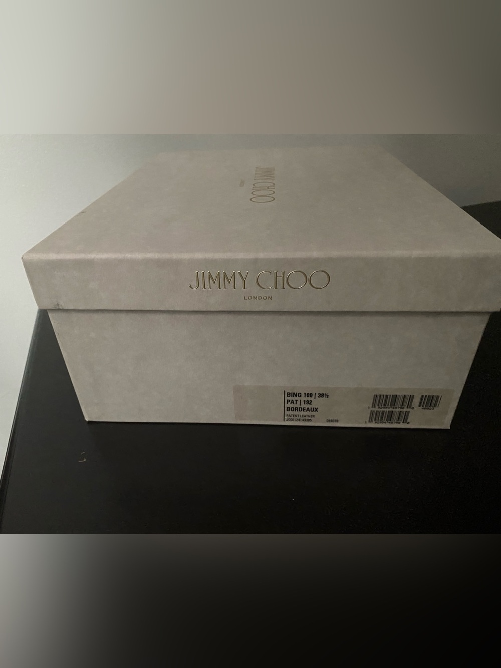 Jimmy Choo Bordeaux (Burgundy) Patent Crystal-Embellished Bing Heels - Picture 10 of 10